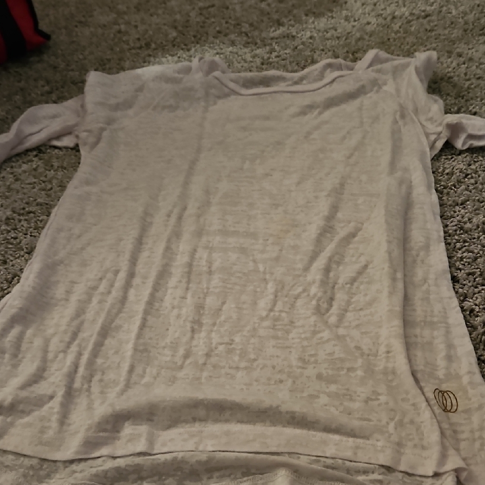 Balance Collection Light Beige Sheer Long Sleeve Tee